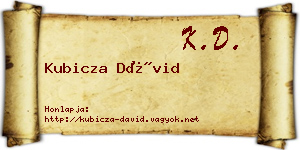 Kubicza Dávid névjegykártya