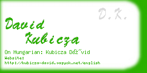 david kubicza business card